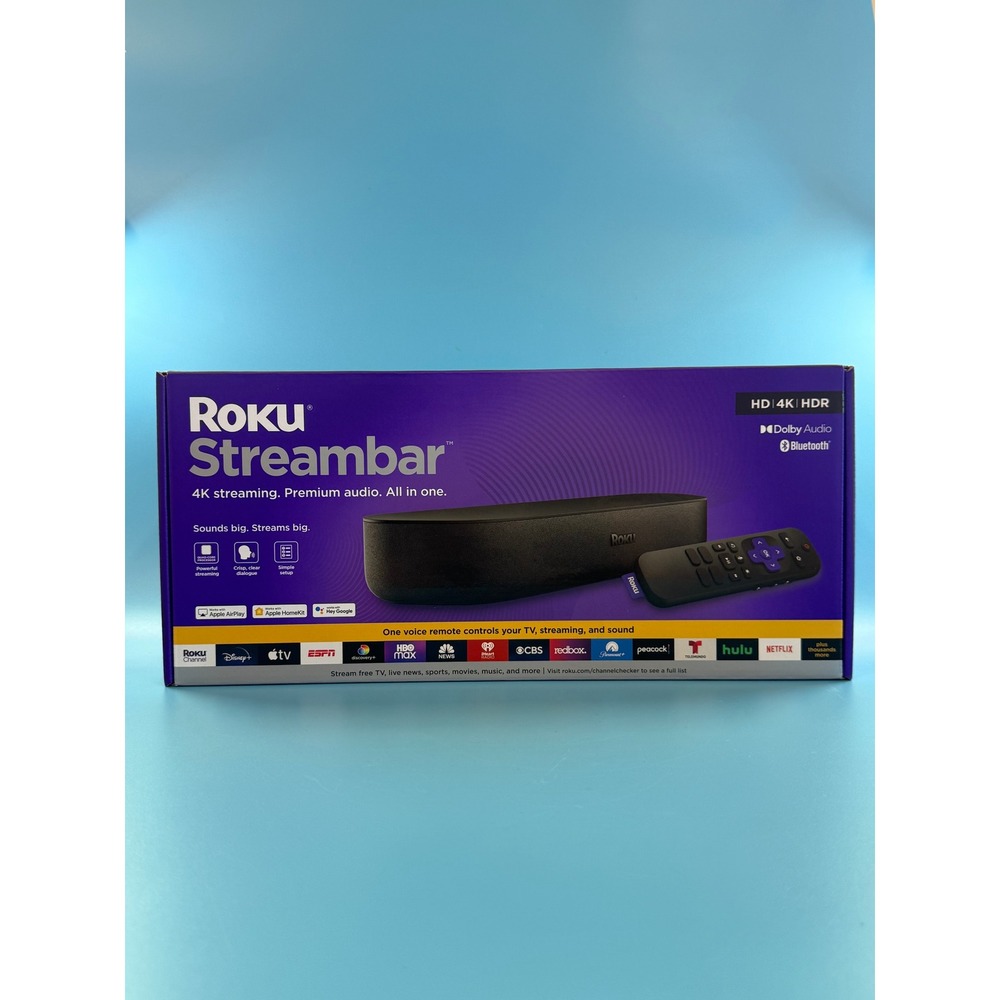 Roku Streambar 9102R 4K HDR Streaming Media Player Soundbar Voice Remote HDMI